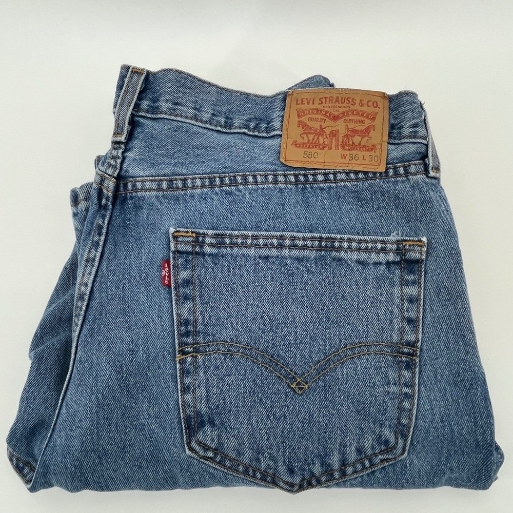 Levi's 550 Relaxed Fit Tapered Leg Mens Blue Denim Jeans W36 L30 00550-4834